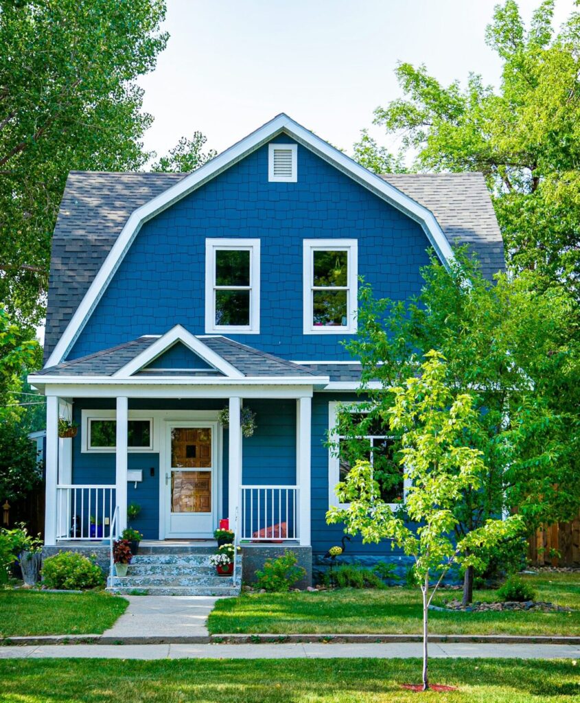 Blue farme-house style american home
