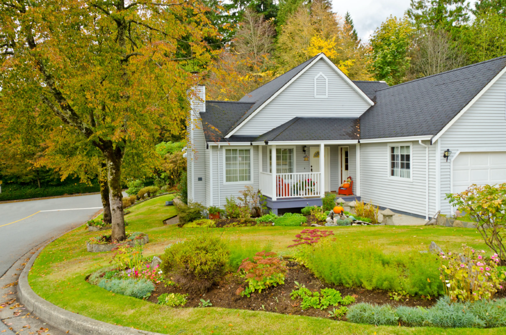 single family one-story home with a yard
